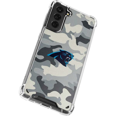 NFL Carolina Panthers Camo Galaxy S21 5G Clear Case
