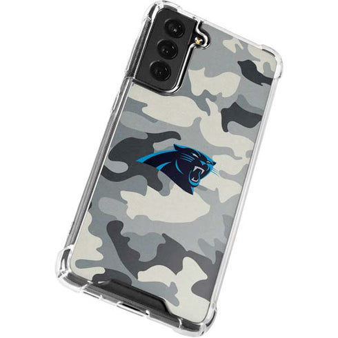 NFL Carolina Panthers Camo Galaxy S21 FE Clear Case
