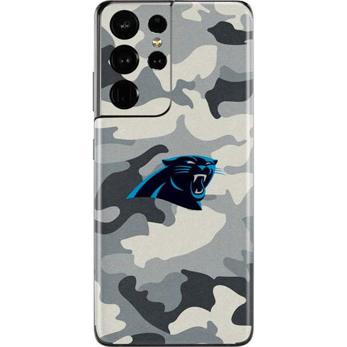 NFL Carolina Panthers Camo Galaxy S21 Ultra 5G Skin
