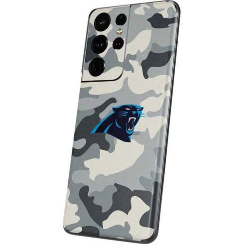NFL Carolina Panthers Camo Galaxy S21 Ultra 5G Skin