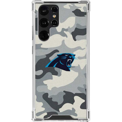 NFL Carolina Panthers Camo Galaxy S24 Ultra Clear Case