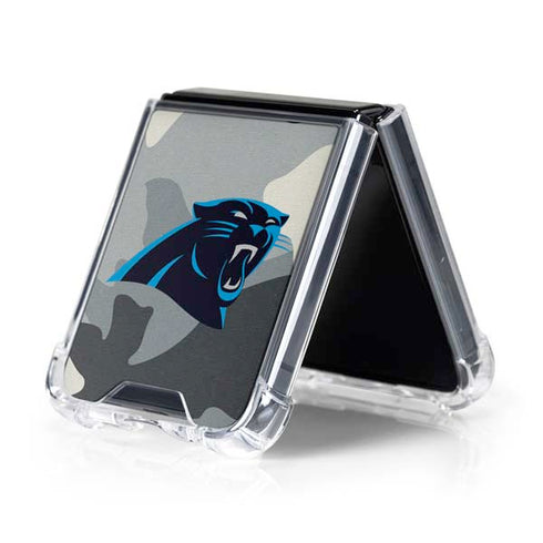 NFL Carolina Panthers Camo Galaxy Z Flip5 5G Clear Case