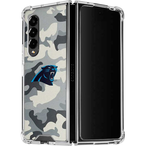 NFL Carolina Panthers Camo Galaxy Z Fold4 5G Clear Case