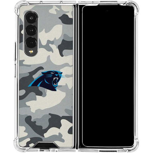 NFL Carolina Panthers Camo Galaxy Z Fold4 5G Clear Case
