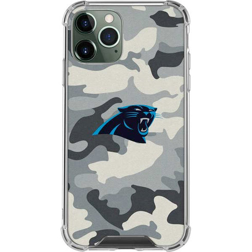 NFL Carolina Panthers Camo iPhone 12 Pro Clear Case