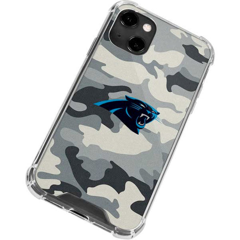 NFL Carolina Panthers Camo iPhone 13 Clear Case