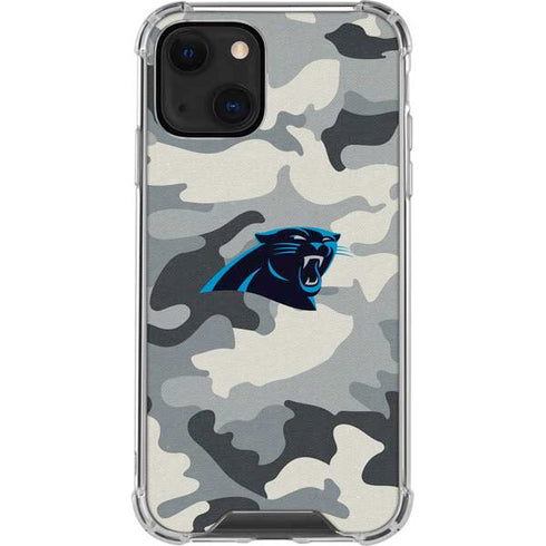 NFL Carolina Panthers Camo iPhone 13 Mini Clear Case