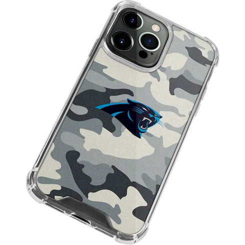 NFL Carolina Panthers Camo iPhone 13 Pro Max Clear Case