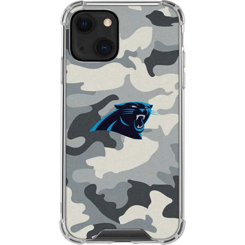 NFL Carolina Panthers Camo iPhone 14 Clear Case