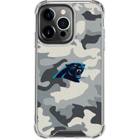 NFL Carolina Panthers Camo iPhone 15 Pro Clear Case