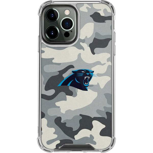NFL Carolina Panthers Camo iPhone 14 Pro Max Clear Case