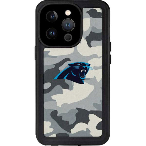 NFL Carolina Panthers Camo iPhone 14 Pro Waterproof Case