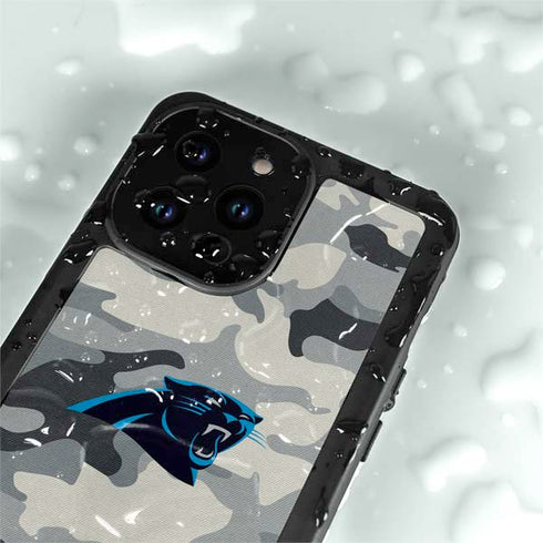 NFL Carolina Panthers Camo iPhone 14 Pro Waterproof Case