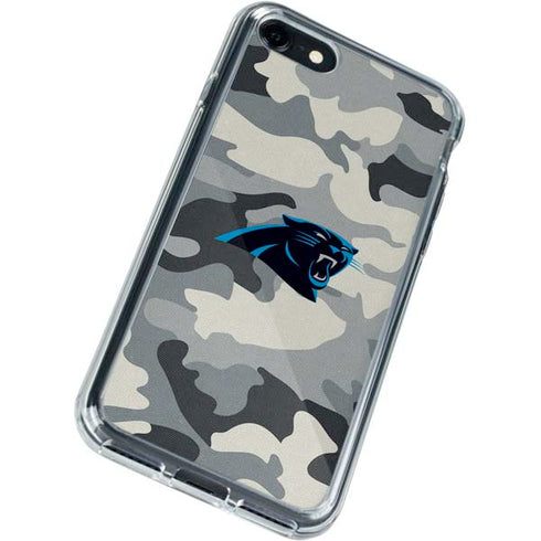 NFL Carolina Panthers Camo iPhone SE (2nd & 3rd Gen) Clear Case