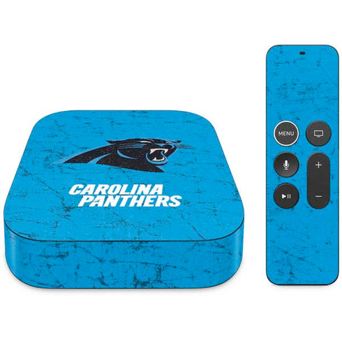 NFL Carolina Panthers Distressed Alternate Apple TV Skin