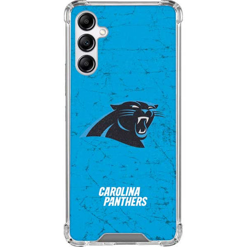 NFL Carolina Panthers Distressed Alternate Galaxy A14 5G Clear Case