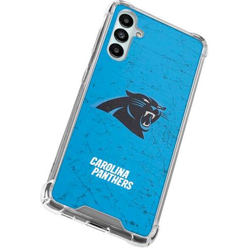 NFL Carolina Panthers Distressed Alternate Galaxy A14 5G Clear Case