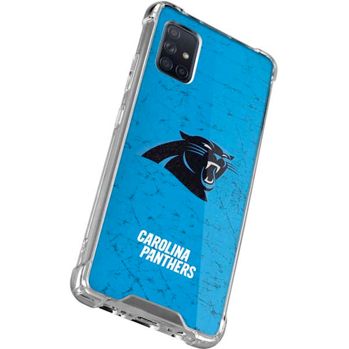 NFL Carolina Panthers Distressed Alternate Galaxy A51 5G Clear Case