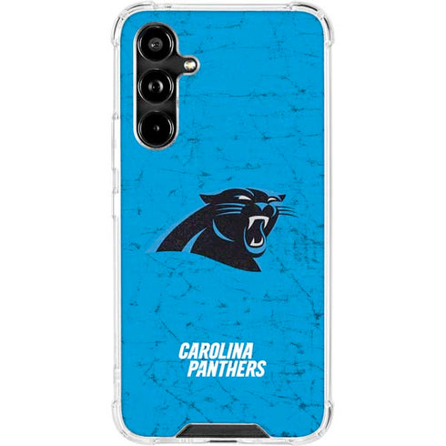 NFL Carolina Panthers Distressed Alternate Galaxy A54 5G Clear Case