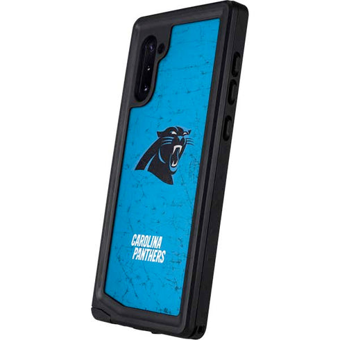 NFL Carolina Panthers Distressed Alternate Galaxy Note 10 Waterproof Case