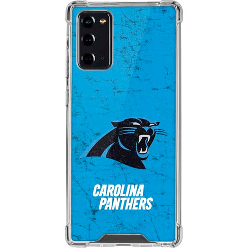 NFL Carolina Panthers Distressed Alternate Galaxy Note20 5G Clear Case