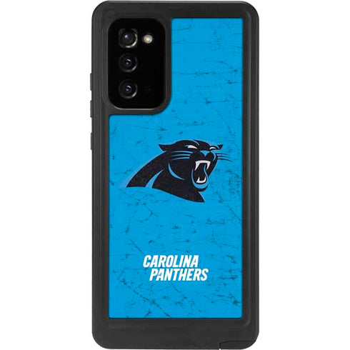 NFL Carolina Panthers Distressed Alternate Galaxy Note20 5G Waterproof Case