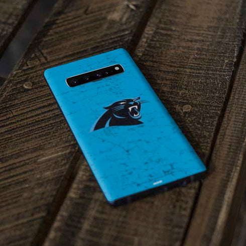 NFL Carolina Panthers Distressed Alternate Galaxy S10 Plus Skin