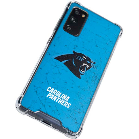 NFL Carolina Panthers Distressed Alternate Galaxy S20 FE Clear Case