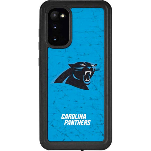 NFL Carolina Panthers Distressed Alternate Galaxy S20 Waterproof Case