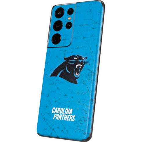 NFL Carolina Panthers Distressed Alternate Galaxy S21 Ultra 5G Skin