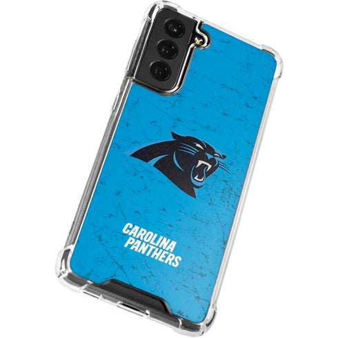 NFL Carolina Panthers Distressed Alternate Galaxy S22 Clear Case