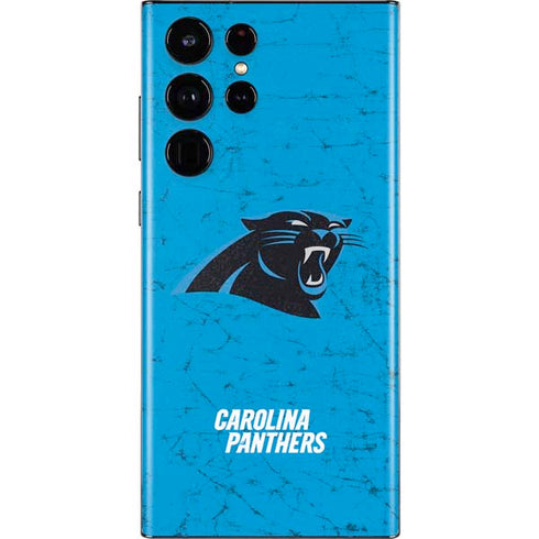 NFL Carolina Panthers Distressed Alternate Galaxy S22 Ultra Skin