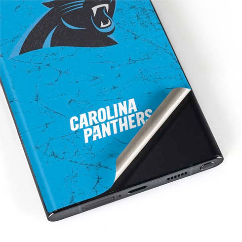 NFL Carolina Panthers Distressed Alternate Galaxy S22 Ultra Skin