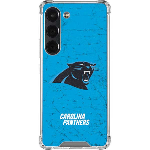 NFL Carolina Panthers Distressed Alternate Galaxy S23 Clear Case