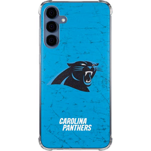 NFL Carolina Panthers Distressed Alternate Galaxy S24 Clear Case