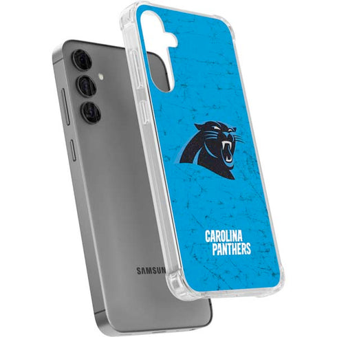 NFL Carolina Panthers Distressed Alternate Galaxy S24 Plus Clear Case