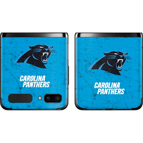NFL Carolina Panthers Distressed Alternate Galaxy Z Flip Skin