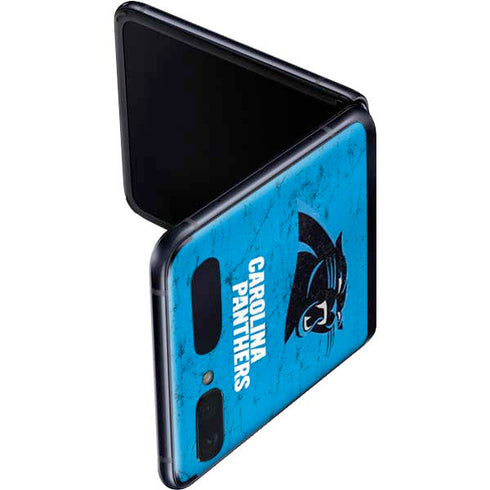 NFL Carolina Panthers Distressed Alternate Galaxy Z Flip Skin