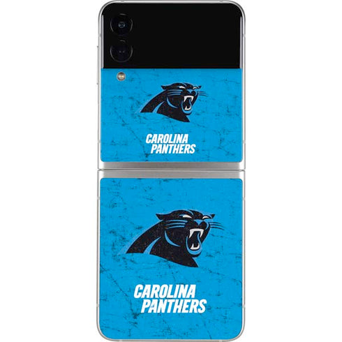 NFL Carolina Panthers Distressed Alternate Galaxy Z Flip3 5G Skin