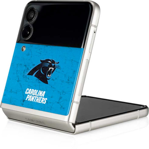 NFL Carolina Panthers Distressed Alternate Galaxy Z Flip3 5G Skin