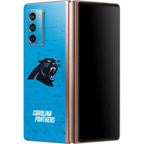 NFL Carolina Panthers Distressed Alternate Galaxy Z Fold2 5G Skin