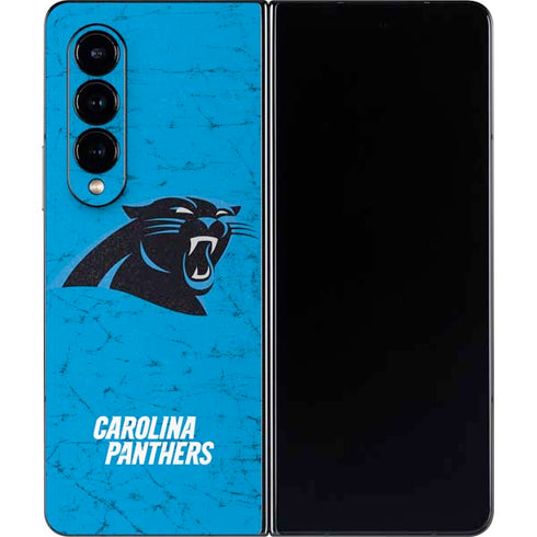NFL Carolina Panthers Distressed Alternate Galaxy Z Fold4 5G Skin