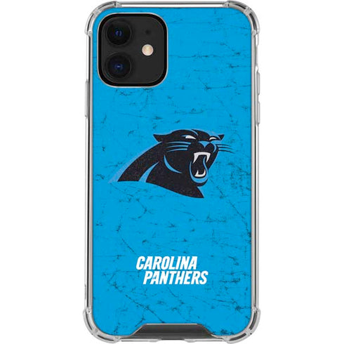 NFL Carolina Panthers Distressed Alternate iPhone 12 Mini Clear Case