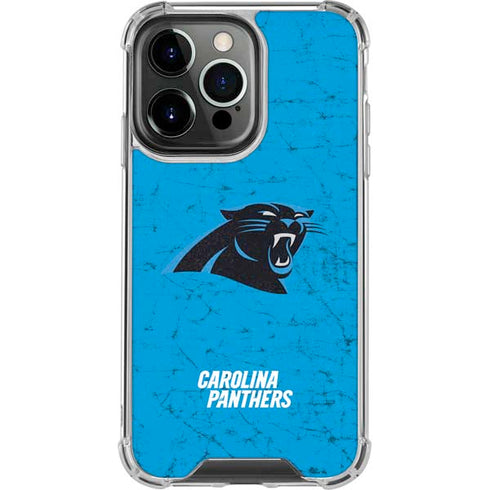 NFL Carolina Panthers Distressed Alternate iPhone 13 Pro Clear Case