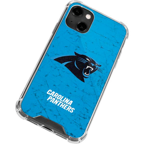 NFL Carolina Panthers Distressed Alternate iPhone 14 Clear Case