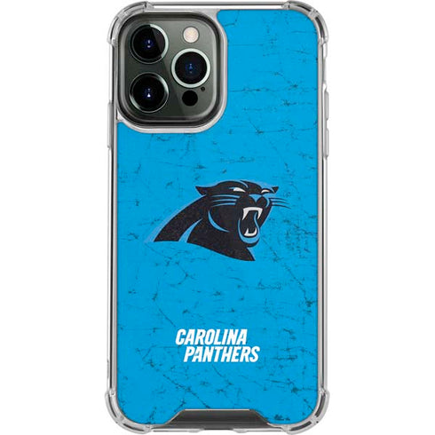 NFL Carolina Panthers Distressed Alternate iPhone 14 Pro Max Clear Case