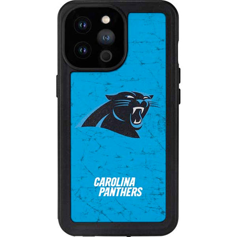 NFL Carolina Panthers Distressed Alternate iPhone 14 Pro Max Waterproof Case