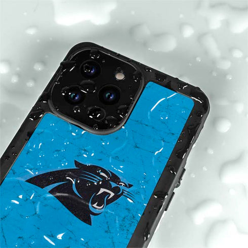 NFL Carolina Panthers Distressed Alternate iPhone 14 Pro Max Waterproof Case