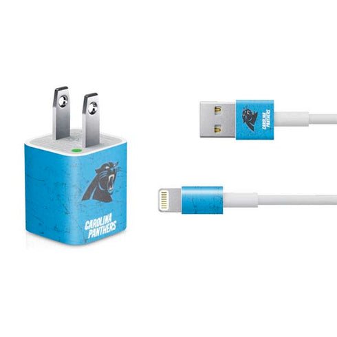 NFL Carolina Panthers Distressed Alternate iPhone Charger (5W USB) Skin