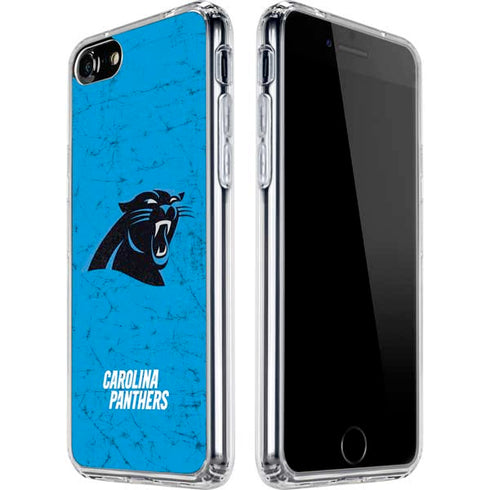 NFL Carolina Panthers Distressed Alternate iPhone SE (2nd & 3rd Gen) Clear Case
